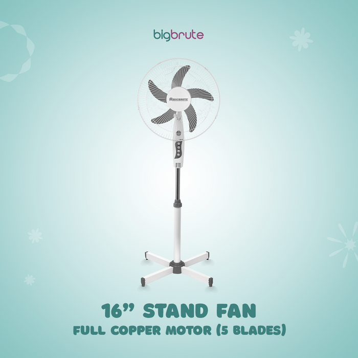 Big Brute Stand Fan Electric 16 inch Full Copper Motor (5 Blades)