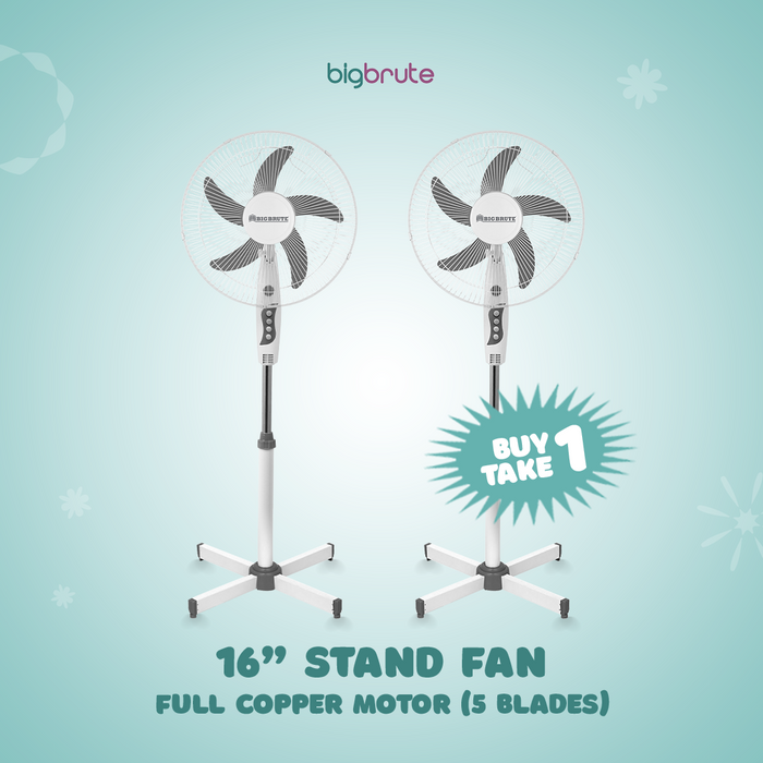 Big Brute Stand Fan 16 Inch 5 Blade Buy 1 Take 1
