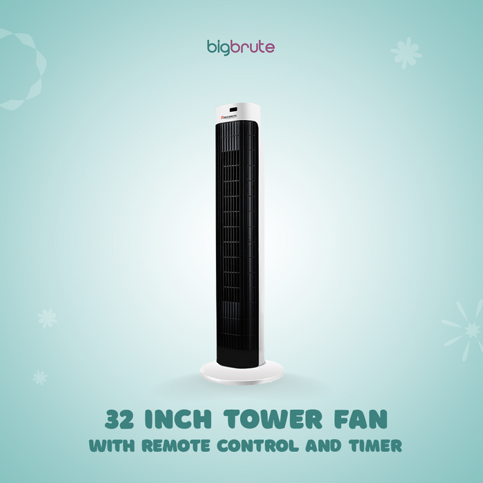 Big Brute Tower Fan with Remote and Timer 32 inch