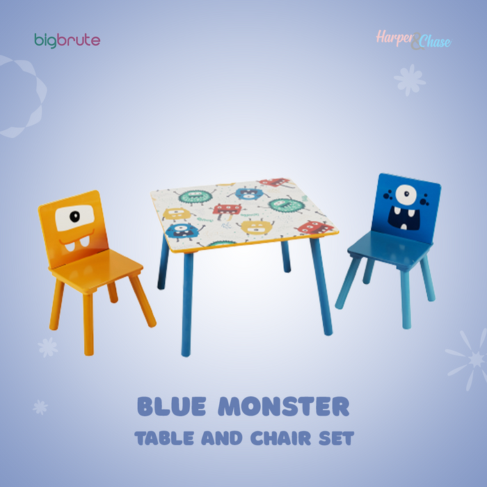 Harper & Chase Table and Chair Set (Blue Monster Design)