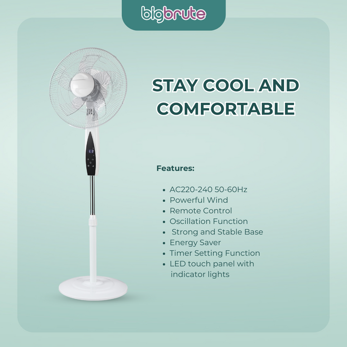 Big Brute Smart Digital Stand Fan With Remote