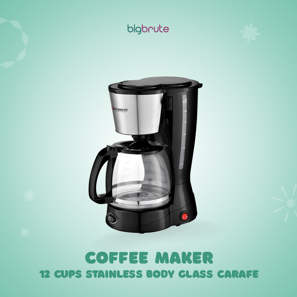 Big Brute Coffee Maker 12 cups Stainless Body Glass Carafe