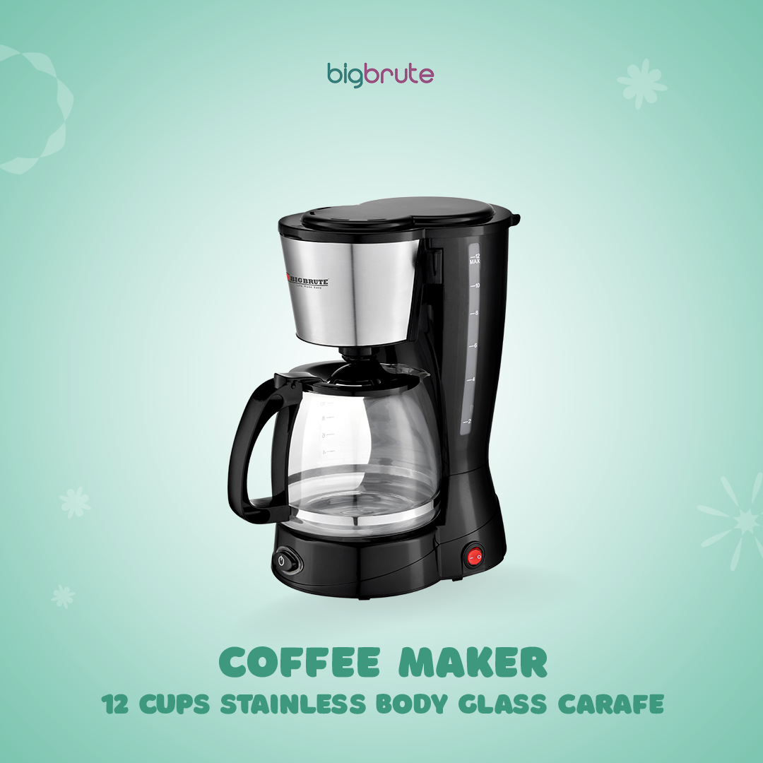 Big Brute Coffee Maker 12 cups Stainless Body Glass Carafe