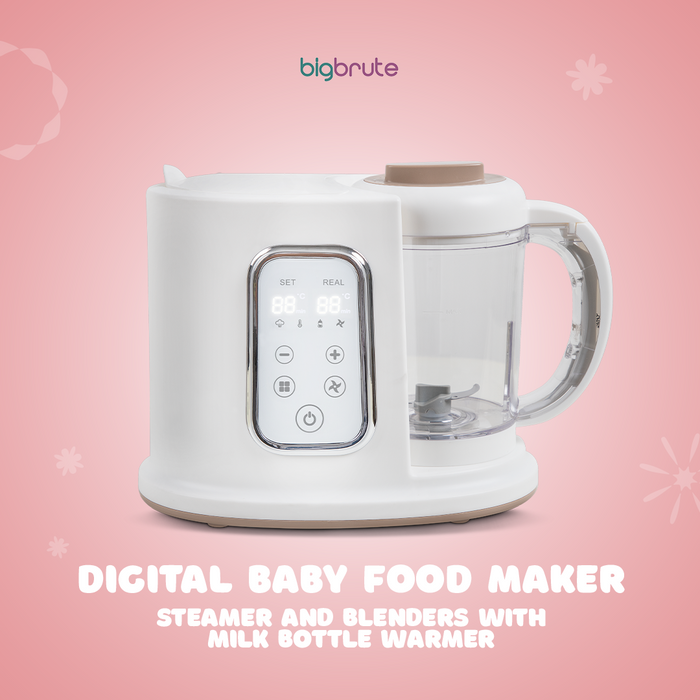Big Brute Digital Baby Food Maker, Steamer and Blenders with Milk Bottle Warmer