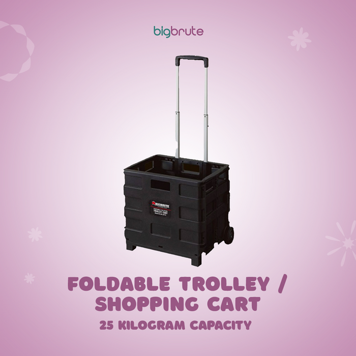 Big Brute Foldable Trolley Cart Shopping Cart 25 Kg. Capacity ( BLACK )