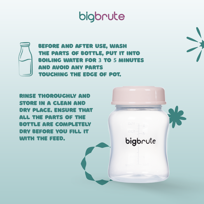 Big Brute Milk Storage Bottle 5oz/150ml Pink