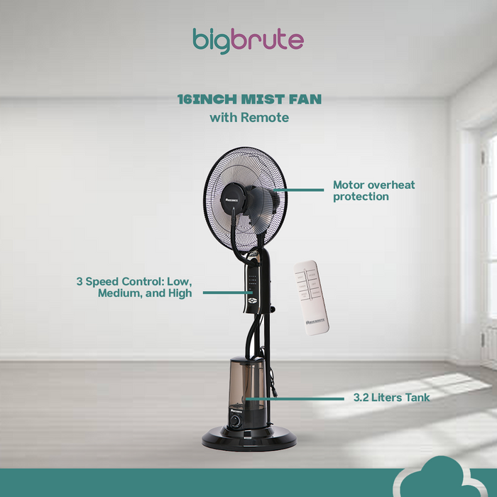 Big Brute 16inch Mist Fan with Remote